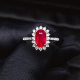 14k Gold 1.57 Ctw Natural Ruby & Diamond Ring