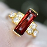 14k Gold 2.15 Ctw Natural Spinel & Diamond Ring