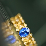 14k Gold 0.80 Ctw Natural Sapphire & Diamond Ring