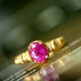 14k Gold 1.10 Ctw Natural Ruby & Diamond Ring