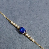 14k Gold 0.71 Ctw Natural Ruby & Diamond Bracelet