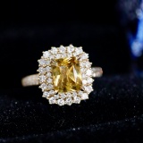 14k Gold 3.15 Ctw Natural Sapphire & Diamond Ring