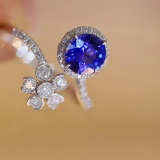 14k Gold 1.26 Ct Natural Sapphire & Diamond Ring