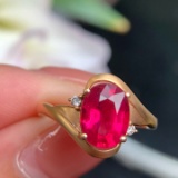 14k Gold 2.46 Ct Natural Tourmaline & Diamond Ring
