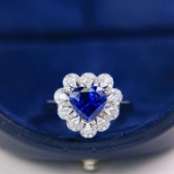 14k Gold 3.03 Ctw Natural Sapphire & Diamond Ring