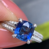 14k Gold 2.80 Ctw Natural Sapphire & Diamond Ring