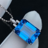 14k Gold 15.45 Ct Natural Topaz & Diamond Pendant( Without Chain )