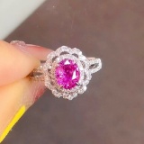 14k Gold 1.76 Ctw Natural Padparadscha Sapphire & Sapphire Ring