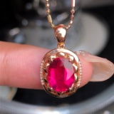 14k Gold 2.2 Ct Natural Tourmaline & Diamond Pendant( Without Chain )