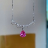 14k Gold 0.63 Ctw Natural Sapphire & Diamond Pendant( Without Chain )