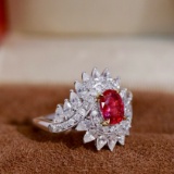 14k Gold 1.08 Ctw Natural Ruby & Diamond Ring