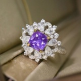 14k Gold 1.46 Ctw Natural Sapphire & Diamond Ring