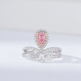 14k Gold 0.56 Ctw Natural Pink Diamond & Diamond Ring