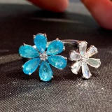 14k Gold 2 Ct Natural Paraiba Tourmaline & Diamond Ring