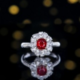 14k Gold 1.93 Ctw Natural Ruby & Diamond Ring/pendant( Without Chain )