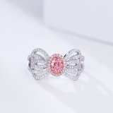 14k Gold 0.98 Ctw Natural Pink Diamond & Diamond Ring