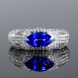 14k Gold 1.90 Ctw Natural Sapphire & Diamond Ring