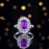 14k Gold 3.68 Ctw Natural Sapphire & Diamond Ring/pendant( Without Chain )