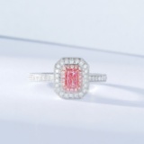 14k Gold 0.49 Ctw Natural Pink Diamond & Diamond Ring