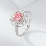 Gia Certified 14k Gold 1.85 Ctw Natural Pink Diamond & Diamond Ring