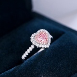 14k Gold 0.84 Ctw Natural Pink Diamond & Diamond Ring