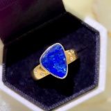 14k Gold 2.34 Ctw Natural Opal & Diamond Ring