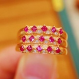 14k Gold 0.57 Ctw Natural Ruby & Diamond Ring