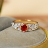 14k Gold 0.66 Ctw Natural Ruby & Diamond Ring