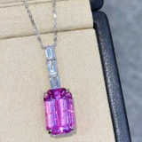 14k Gold 18.43 Ctw Natural Kunzite & Sapphire Necklace