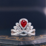 14k Gold 0.88 Ctw Natural Ruby & Diamond Ring