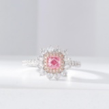 Gia Certified 14k Gold 0.98 Ctw Natural Pink Diamond & Diamond Ring