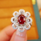 14k Gold 2.49 Ctw Natural Ruby & Diamond Ring/pendant( Without Chain )