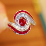 14k Gold 1.39 Ctw Natural Ruby & Ruby Ring