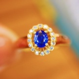 14k Gold 0.43 Ctw Natural Sapphire & Diamond Ring