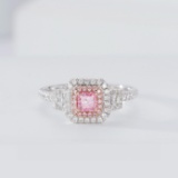 Gia Certified 14k Gold 0.63 Ctw Natural Pink Diamond & Diamond Ring