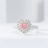 14k Gold 0.81 Ctw Natural Pink Diamond & Diamond Ring