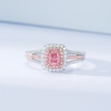 14k Gold 0.67 Ctw Natural Pink Diamond & Diamond Ring