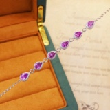 14k Gold 4.47 Ctw Natural Sapphire & Diamond Bracelet