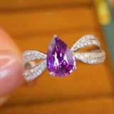 14k Gold 1.23 Ctw Natural Sapphire & Diamond Ring