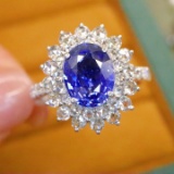 14k Gold 2.78 Ctw Natural Sapphire & Diamond Ring