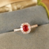 14k Gold 0.95 Ctw Natural Ruby & Diamond Ring