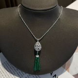 14k Gold 6.7 Ct Vivid Green Natural Emerald & Diamond Pendant( Without Chain )