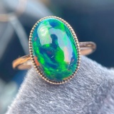 14k Gold 4.3 Ct Natural Opal Ring