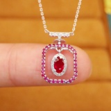 14k Gold 0.55 Ctw Natural Ruby & Ruby Necklace