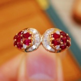 14k Gold 0.95 Ctw Natural Ruby & Diamond Ring