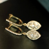 14k Gold 0.5 Ct Natural H Diamond Earrings