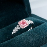 14k Gold 0.61 Ctw Natural Pink Diamond & Diamond Ring