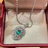 14k Gold 0.5 Ct Vivid Green Natural Emerald & Diamond Pendant( Without Chain )