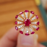 14k Gold 1.16 Ctw Natural Ruby & Ruby Ring