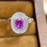 14k Gold 1.38 Ctw Natural Sapphire & Diamond Ring